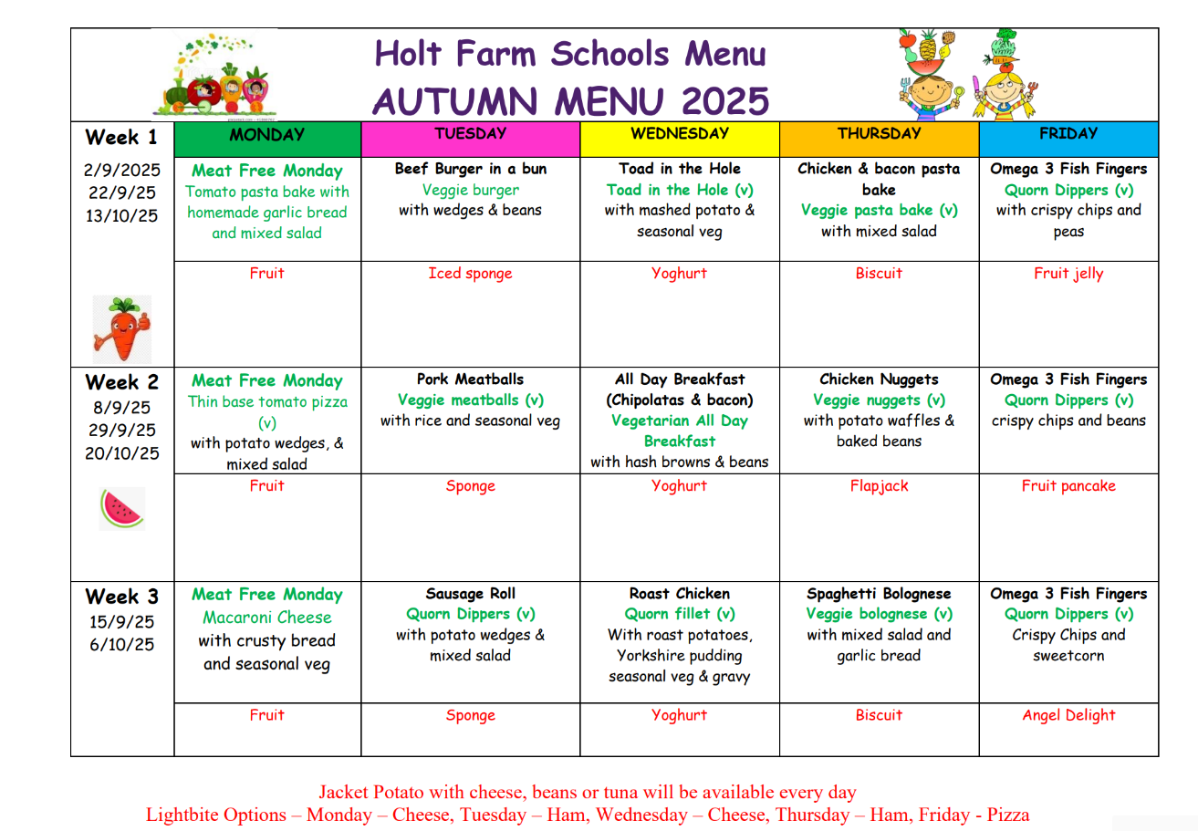 Updated Menu October 